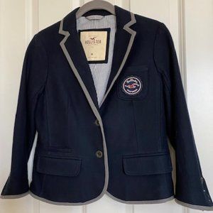 Hollister  Wool-Blend  Classic Fit   Single-Breasted Blazer   Navy  Size Medium